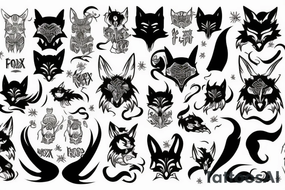 Demon fox tattoo idea