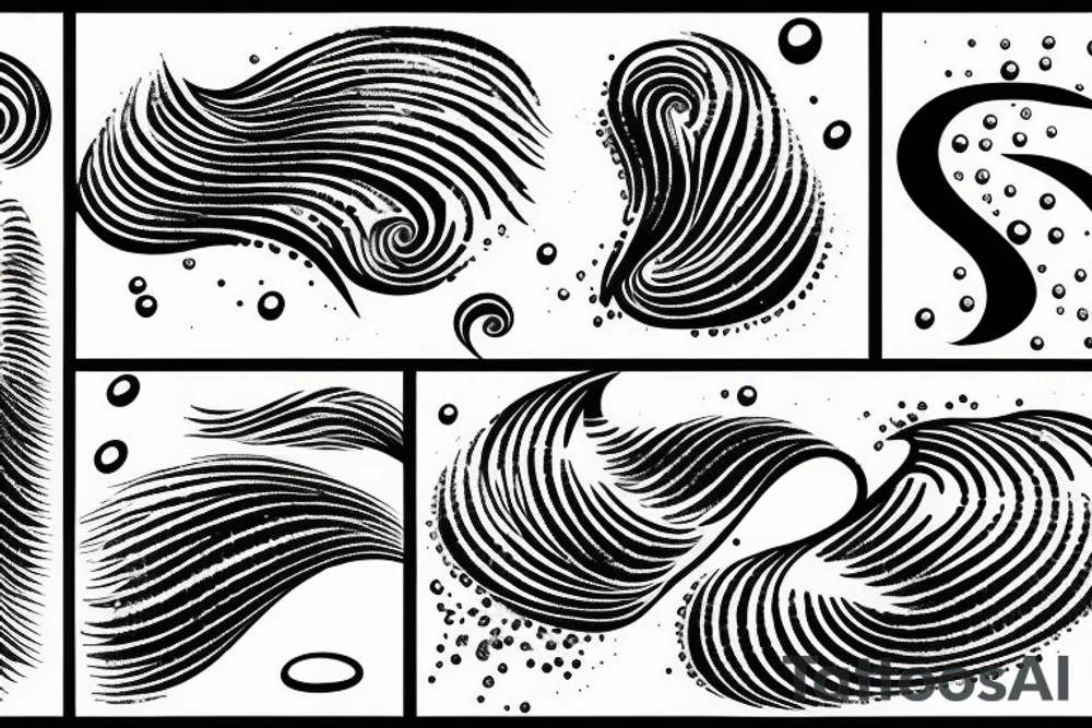 sand being thrown at a wave tattoo idea