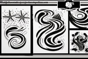 sand being thrown at a wave tattoo idea