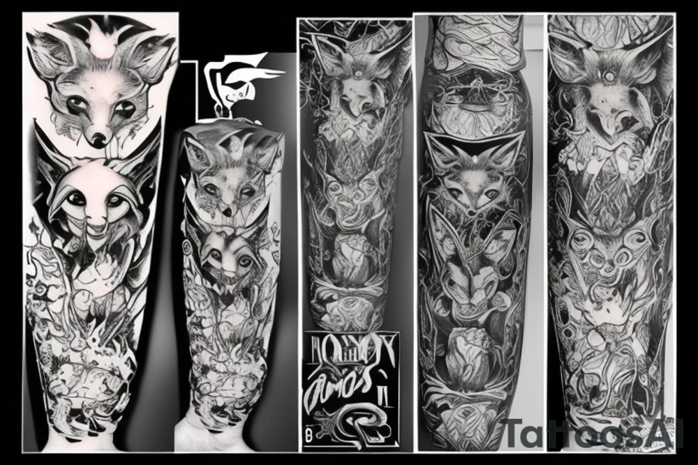 Demon fox tattoo idea