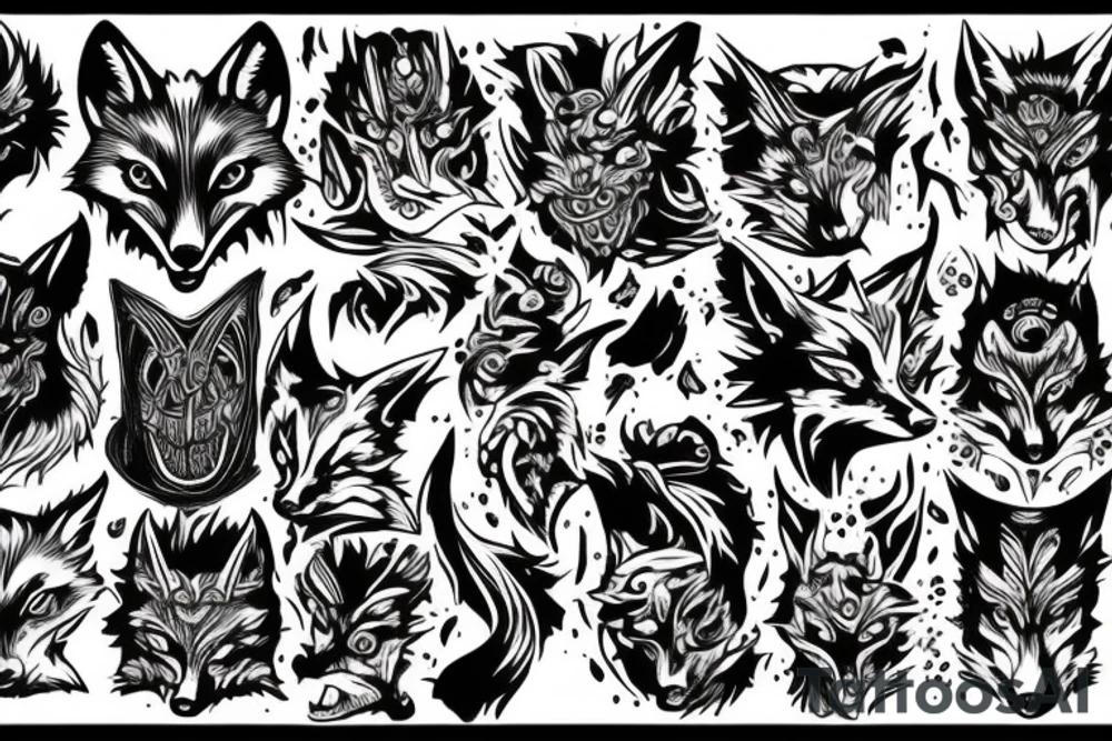 Demon fox tattoo idea