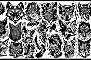 Demon fox tattoo idea