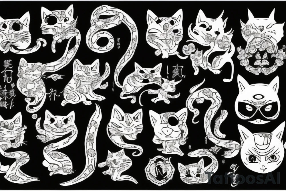 Demon cat tattoo idea