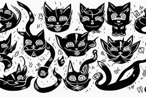 Demon cat tattoo idea