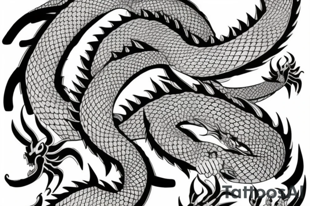 Japanese style dragon, tattoo idea