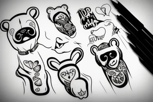 bear with vodka tattoo idea
