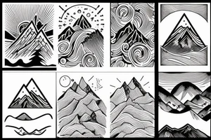 Mountains and sea tattoo idea