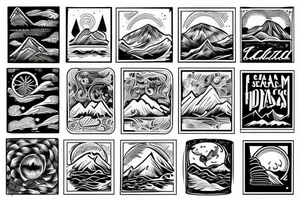 Mountains and sea tattoo idea