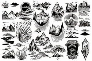 Mountains and sea tattoo idea