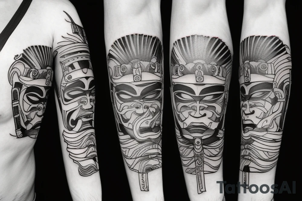 samurai mask tattoo idea