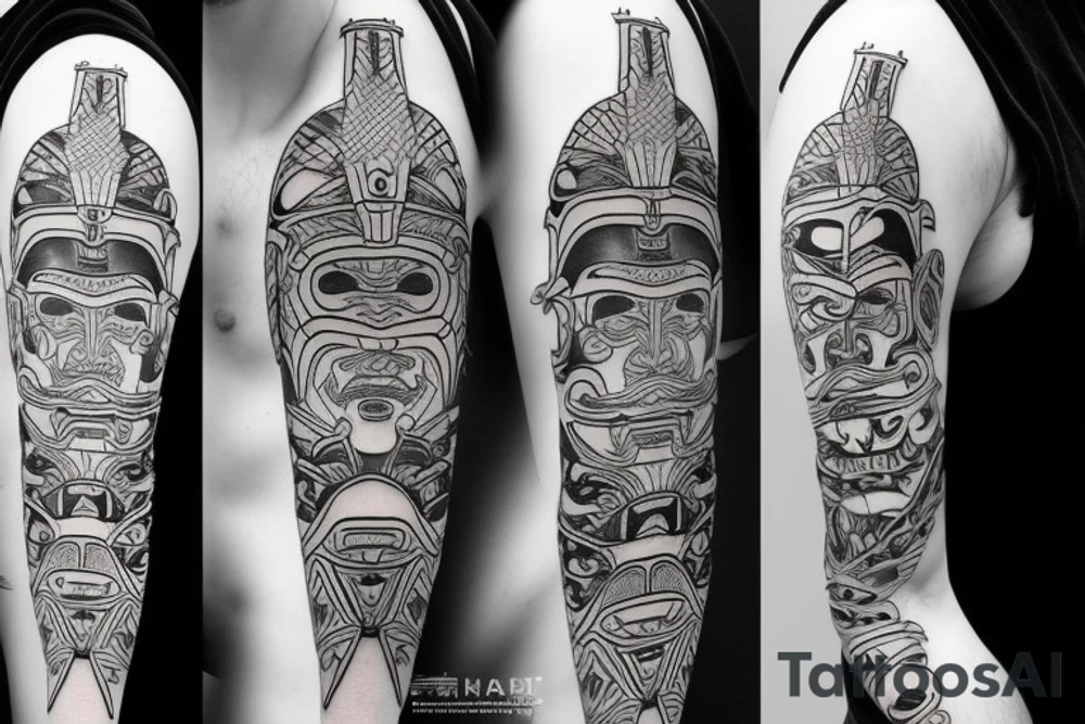 samurai mask tattoo idea