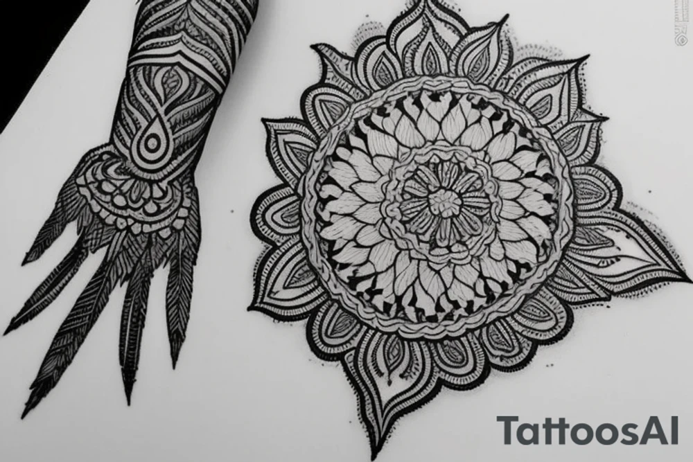 indian lace style tattoo involving the wrist tattoo idea