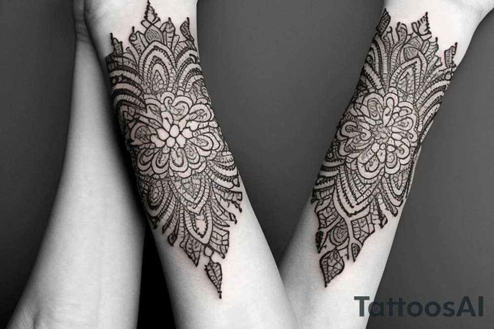 indian lace style tattoo involving the wrist tattoo idea