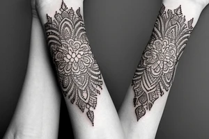 indian lace style tattoo involving the wrist tattoo idea