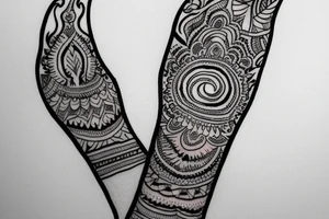 indian lace style tattoo involving the wrist tattoo idea