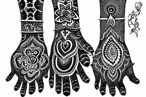 indian lace style tattoo involving the wrist tattoo idea
