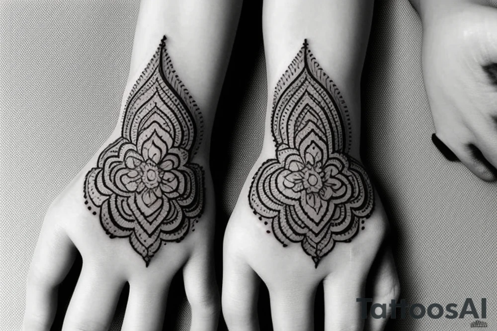 indian lace style tattoo involving the wrist tattoo idea