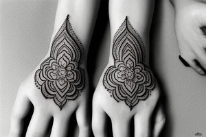 indian lace style tattoo involving the wrist tattoo idea