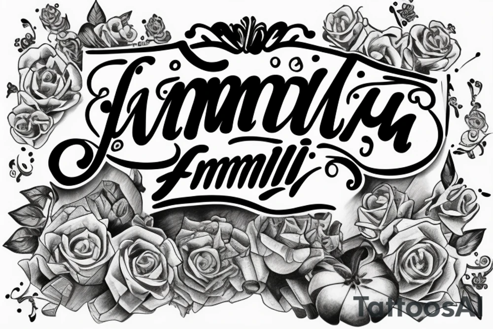 lettering combining the words "famiglia" and "tempo" tattoo idea