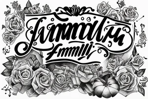 lettering combining the words "famiglia" and "tempo" tattoo idea