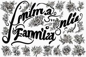 lettering combining the words "famiglia" and "tempo" tattoo idea