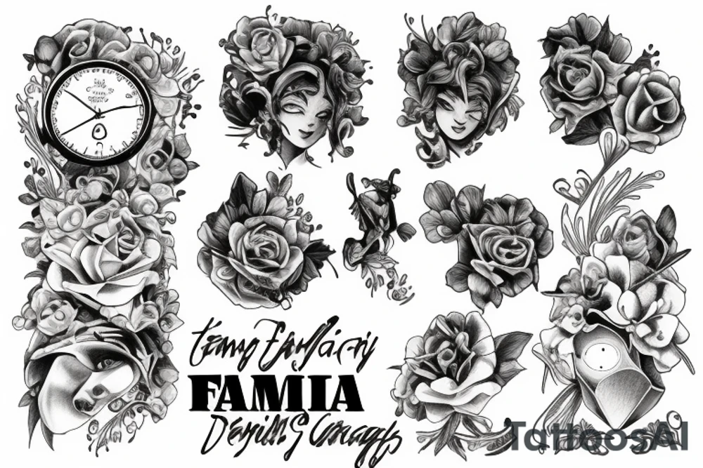 "famiglia" and "tempo" tattoo idea