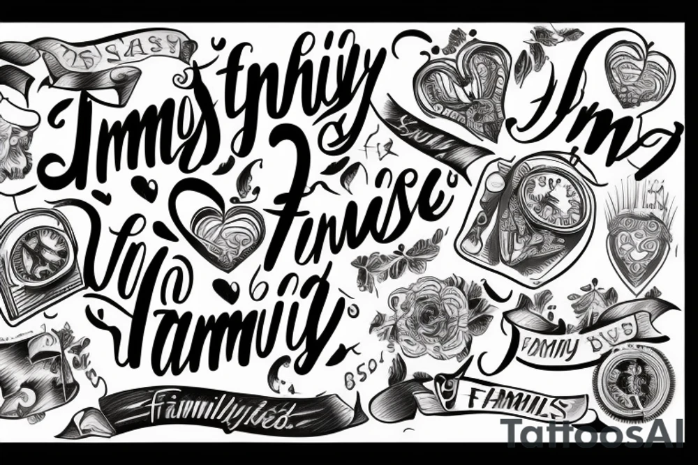 an inscription that contains the words family and time tattoo idea