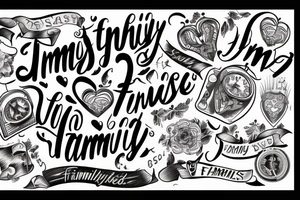 an inscription that contains the words family and time tattoo idea
