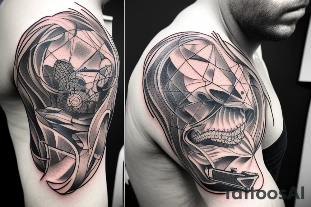 Aesthetic inner bicep tattoo. Portraying masculinity with a deep meaning tattoo idea