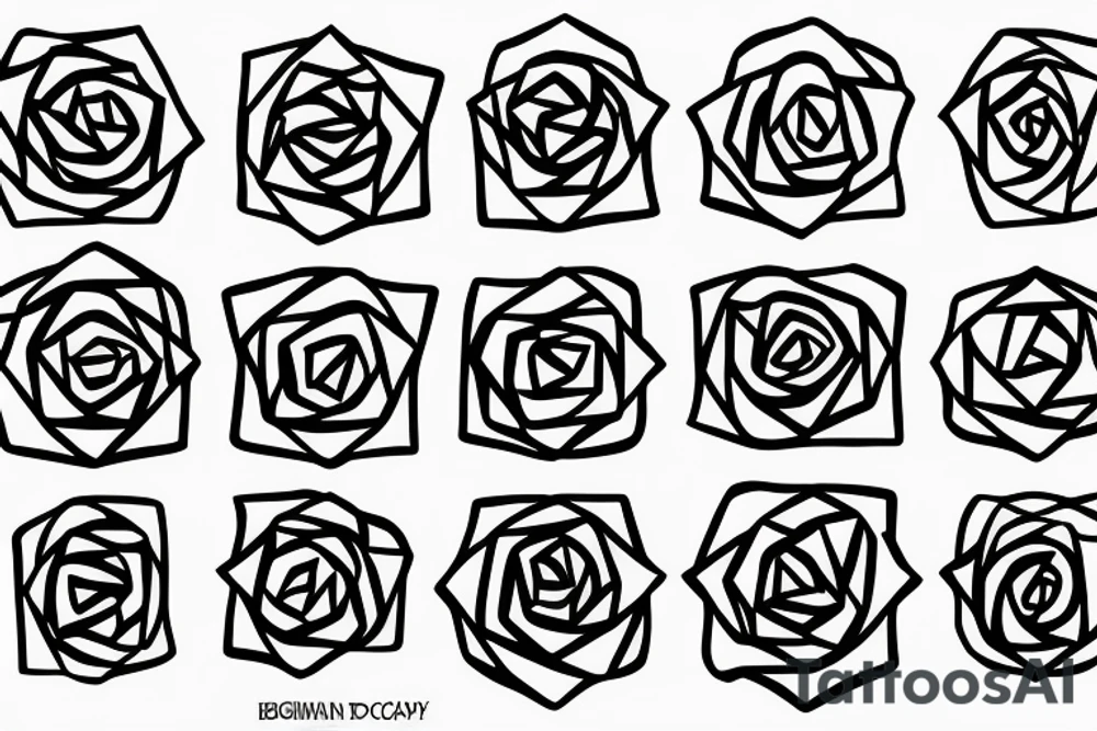 blockchain black rose digital tattoo idea
