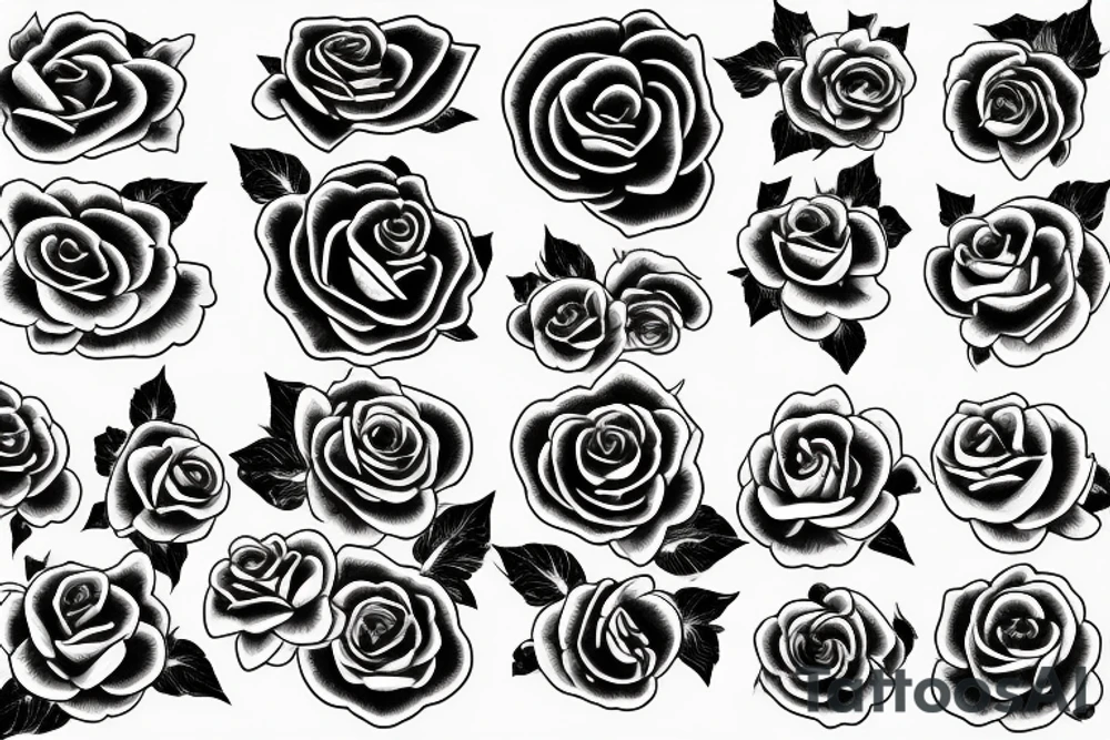 black rose digital tattoo idea