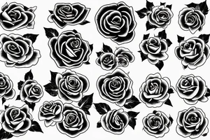 black rose digital tattoo idea