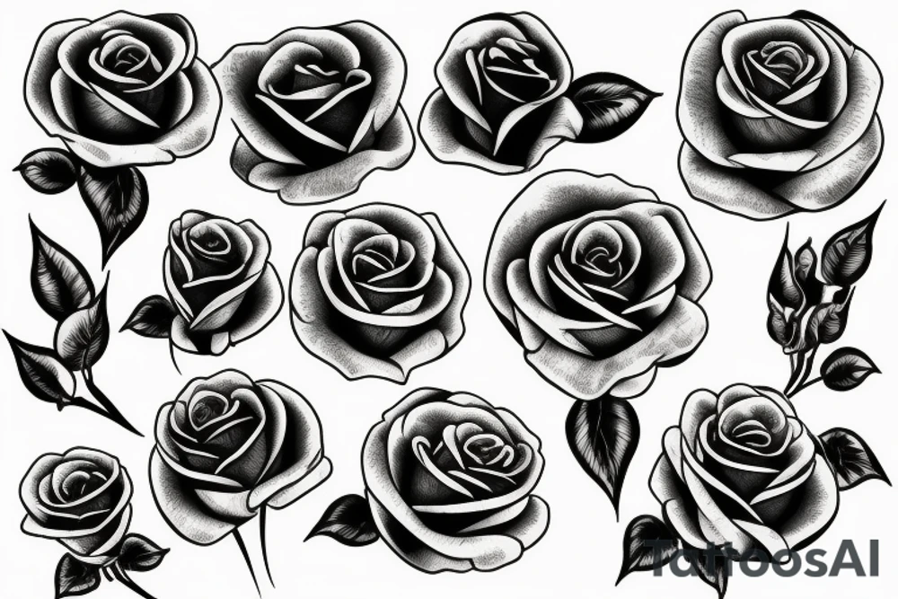 black rose digital tattoo idea