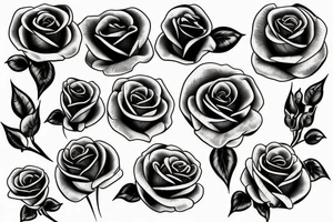 black rose digital tattoo idea