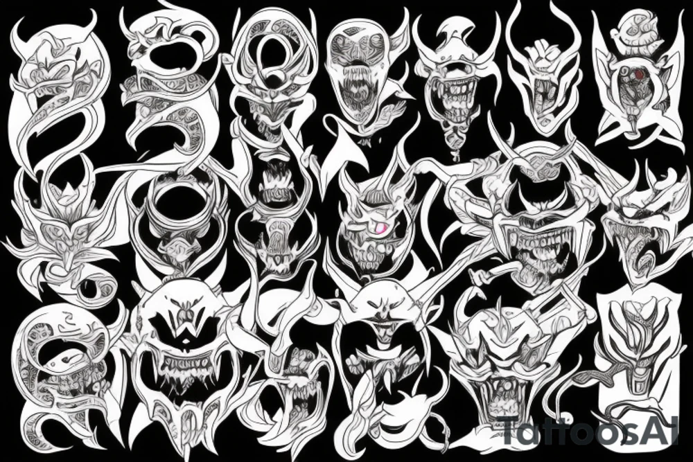 Japanese demon tattoo idea