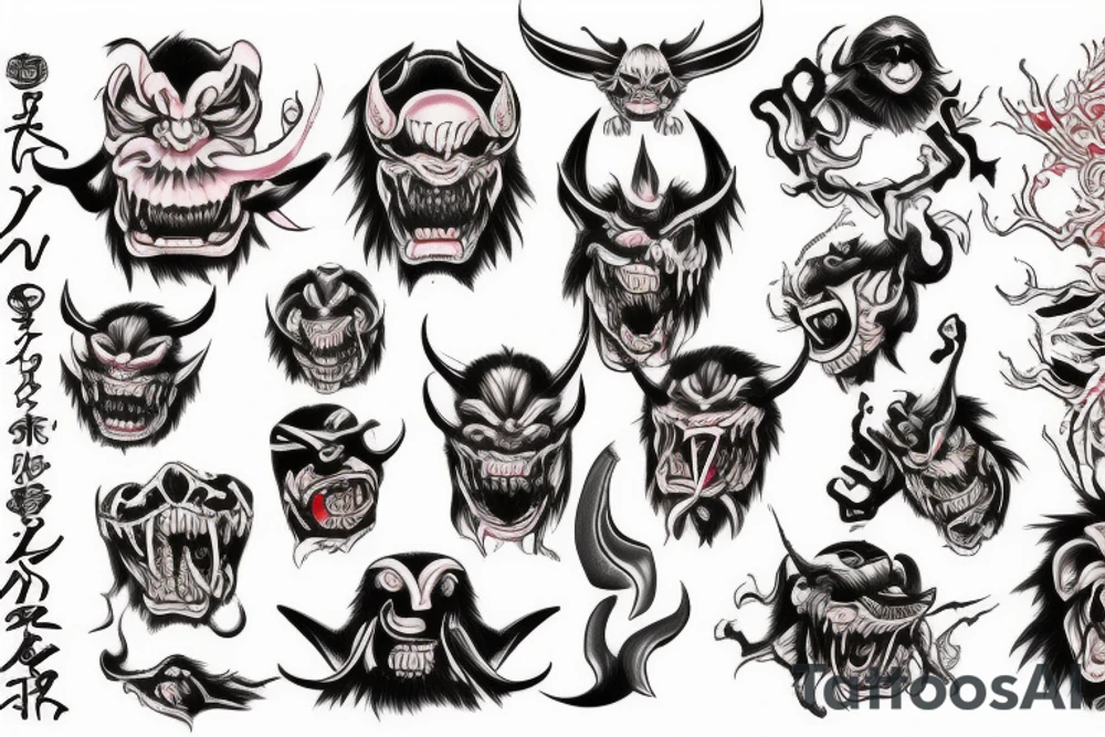 Japanese demon tattoo idea