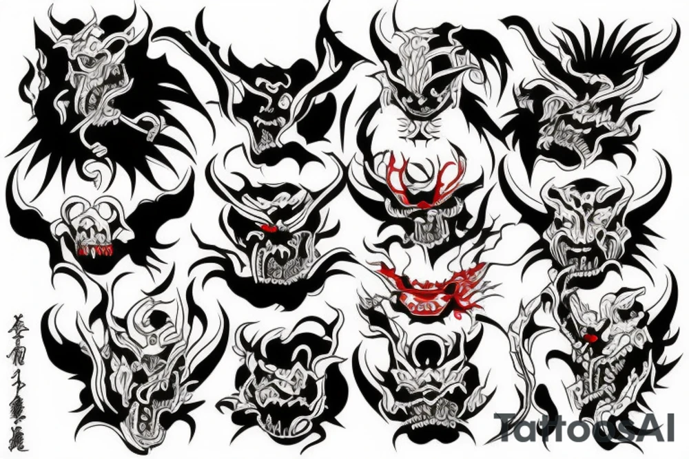 Japanese demon tattoo idea