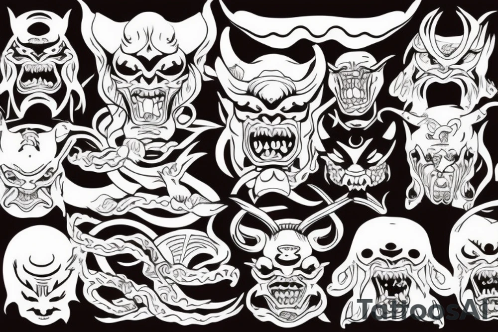 Japanese demon tattoo idea