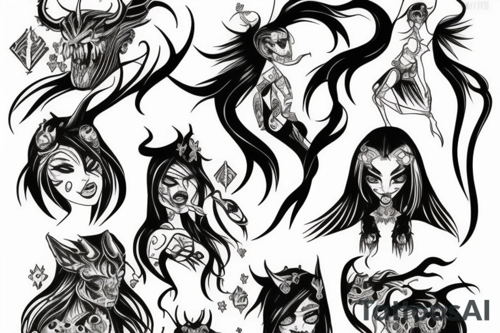 demon girl tattoo idea