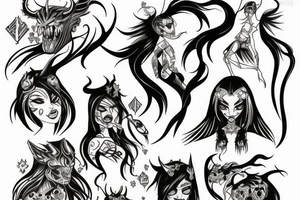 demon girl tattoo idea