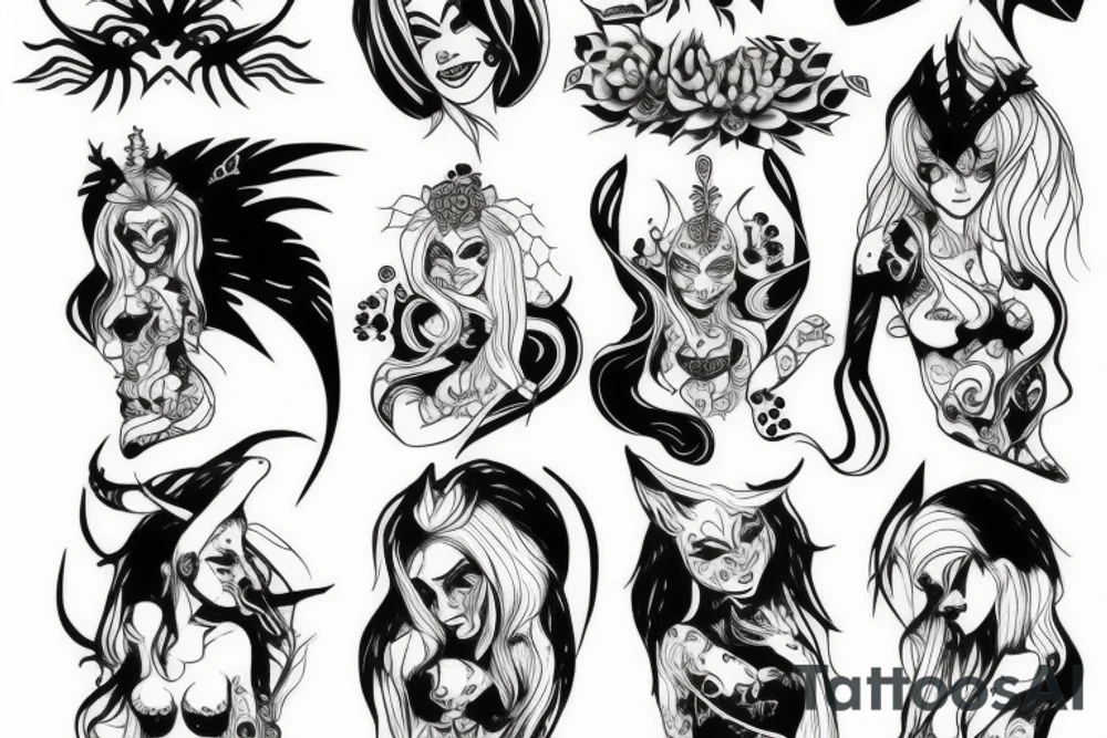 demon girl tattoo idea