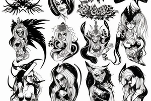 demon girl tattoo idea