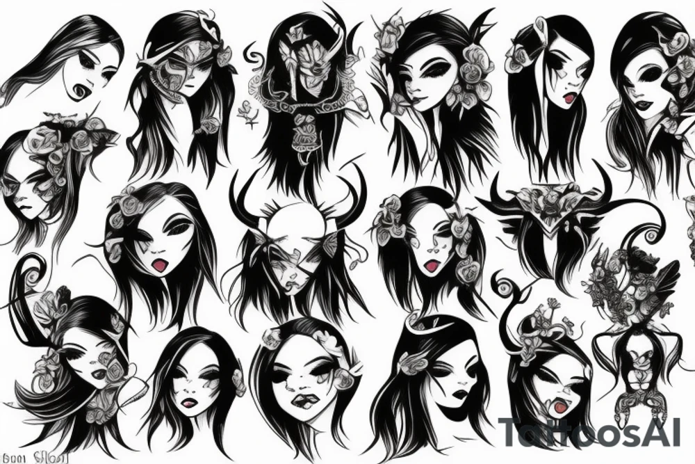 demon girl tattoo idea