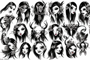 demon girl tattoo idea