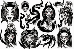 demon girl tattoo idea