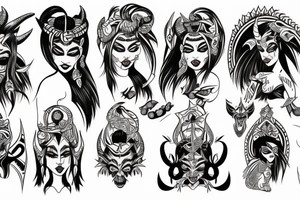 demon girl tattoo idea