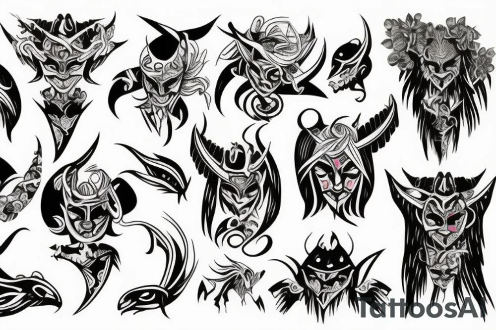 demon girl tattoo idea