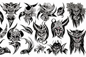 demon girl tattoo idea