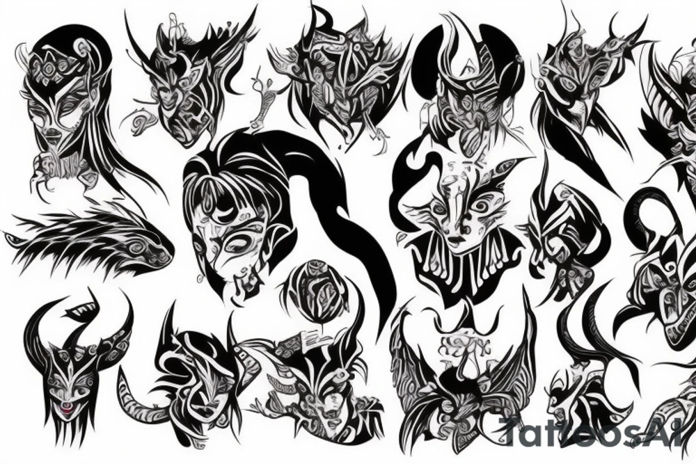demon girl tattoo idea