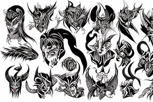demon girl tattoo idea